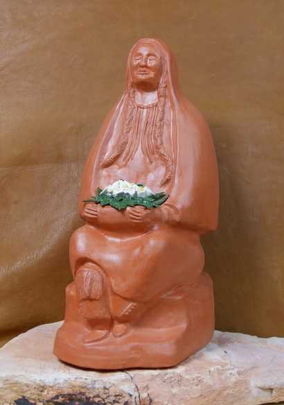 Native American Lady Ceramic Sculpture- unglazed
